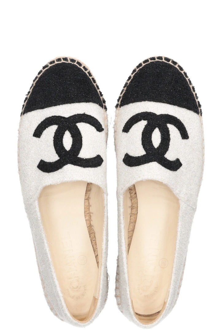 CHANEL Espadrilles Glitter White