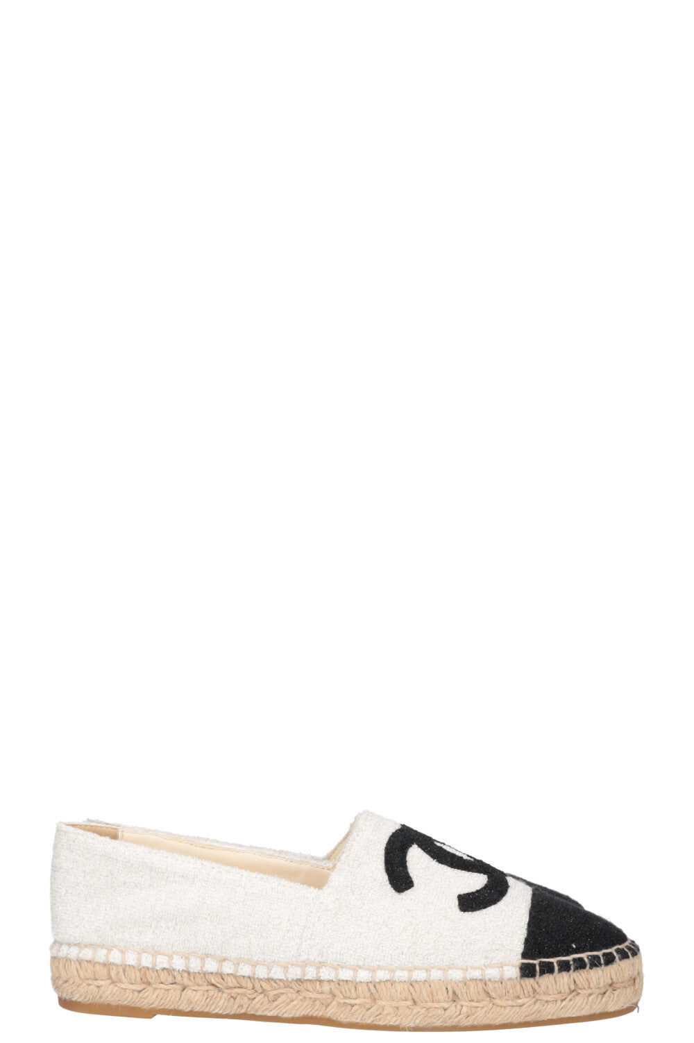 CHANEL Espadrilles Glitter White