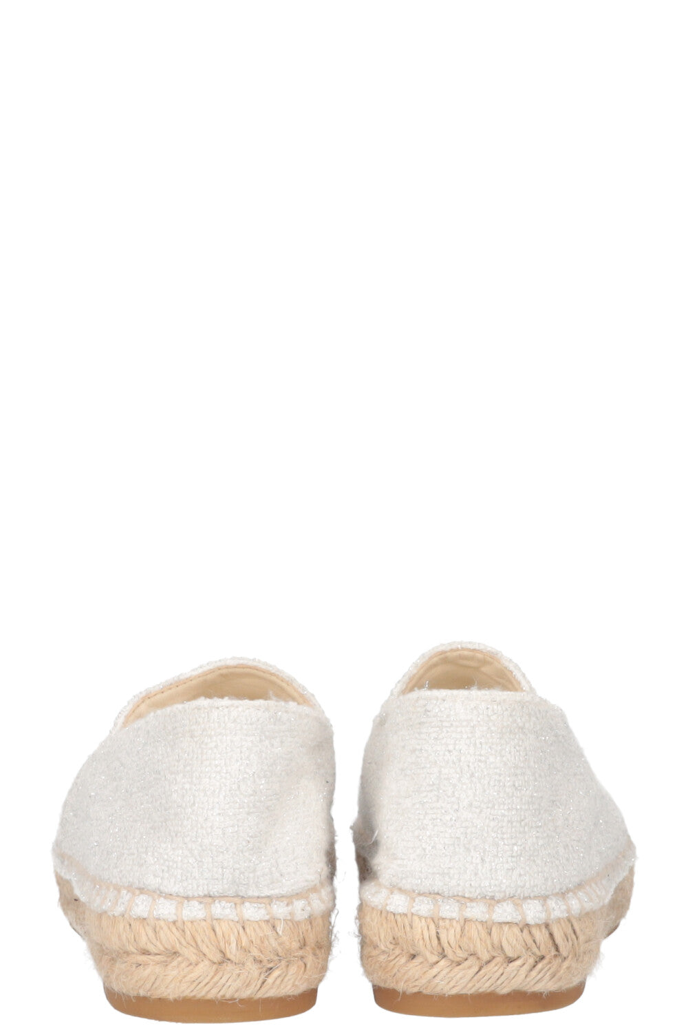CHANEL Espadrilles Glitter White