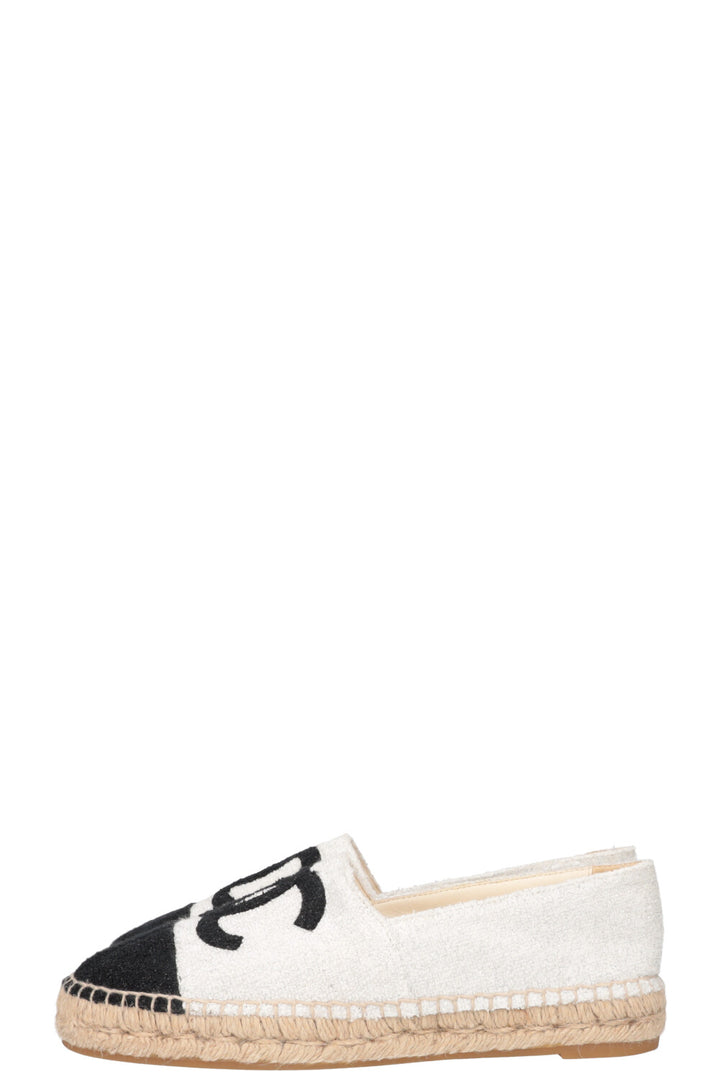 CHANEL Espadrilles Glitter White