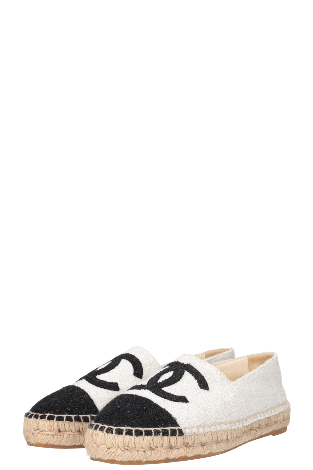 CHANEL Espadrilles Glitter White