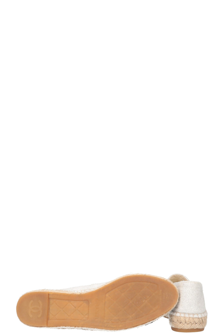 CHANEL Espadrilles Glitter White