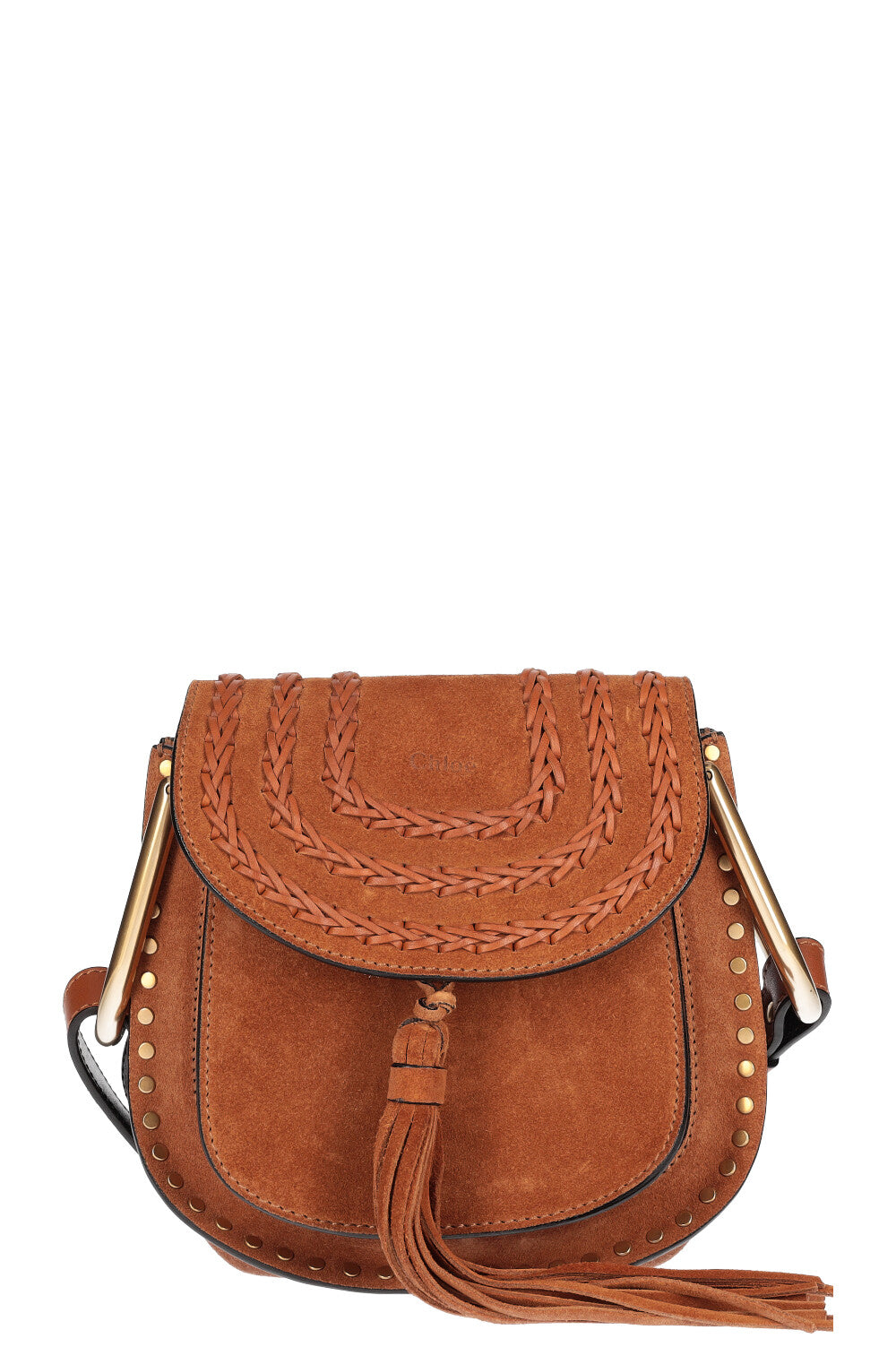 CHLO Hudson Small Bag Suede Cognac