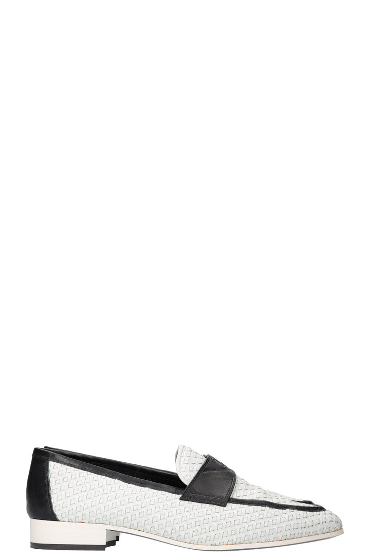 CHANEL Loafer Flats Black and White