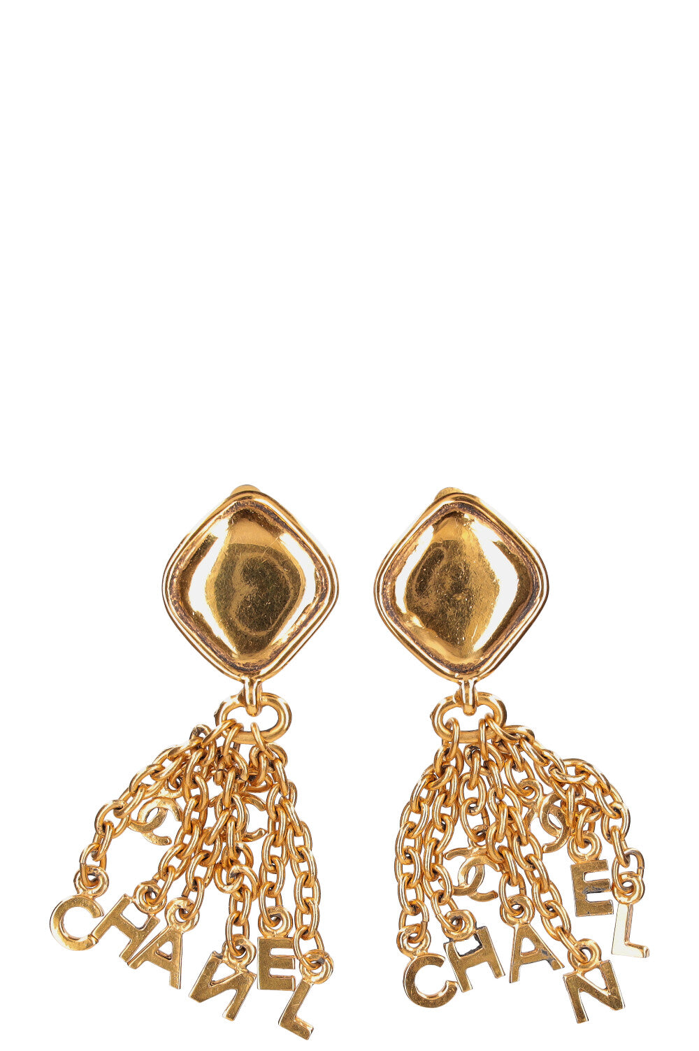 Chanel logo dangle earrings clearance