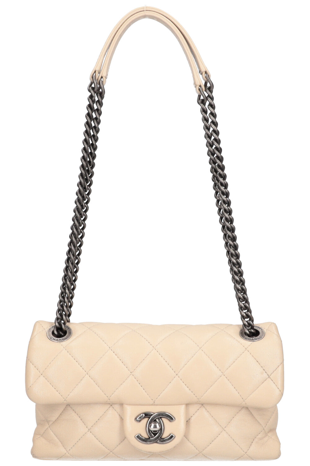 CHANEL Single Flap Bag Aged Calfskin Beige REAWAKE