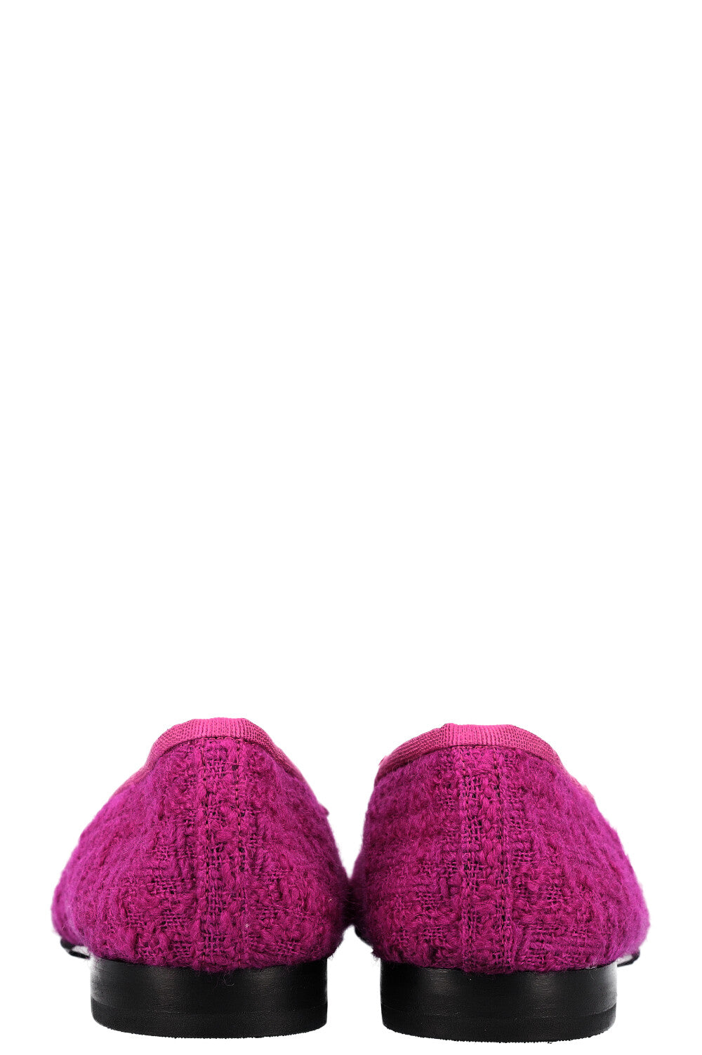 CHANEL Ballerina Flats Tweed Pink