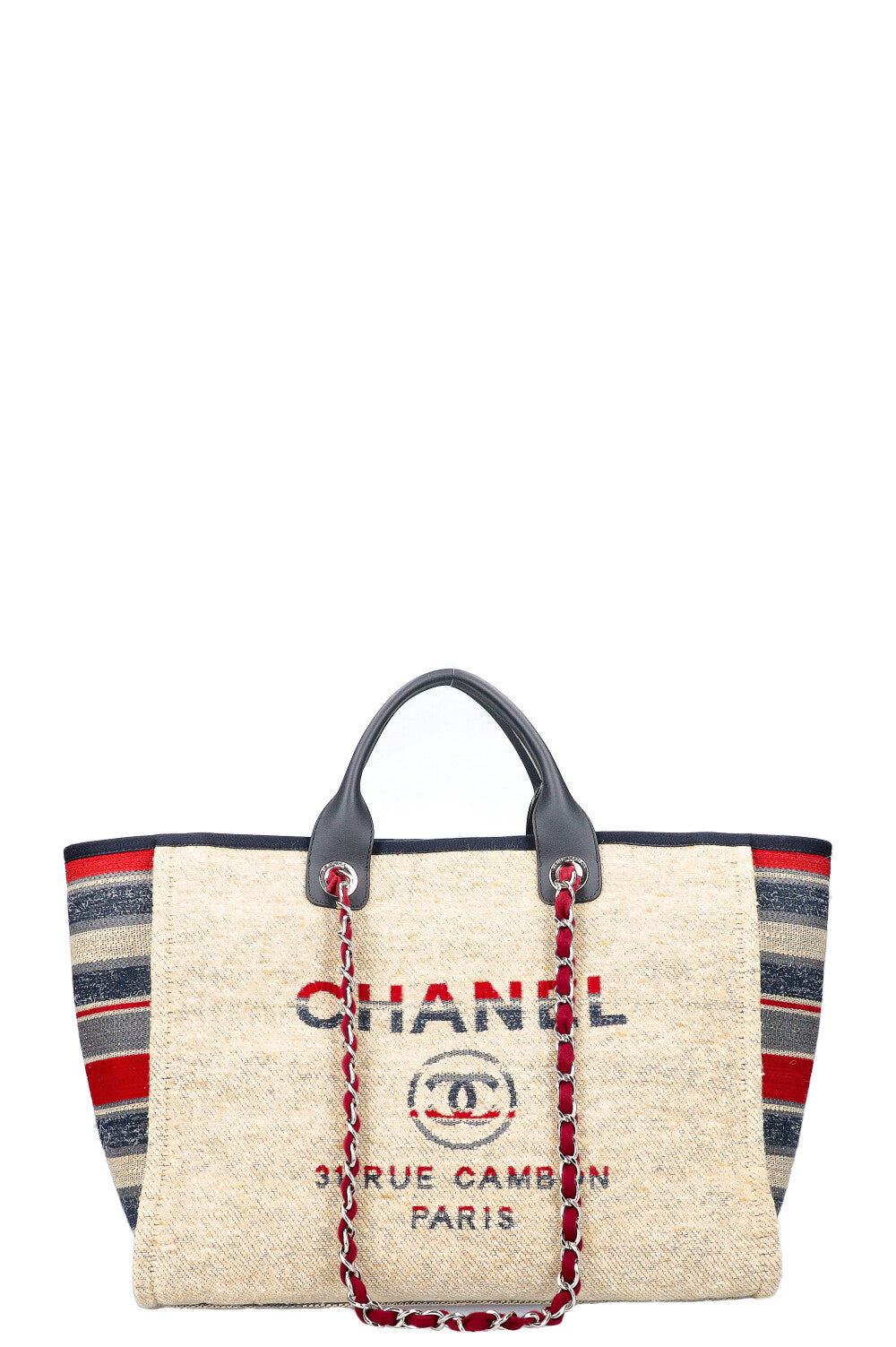 Chanel deauville tote discount red