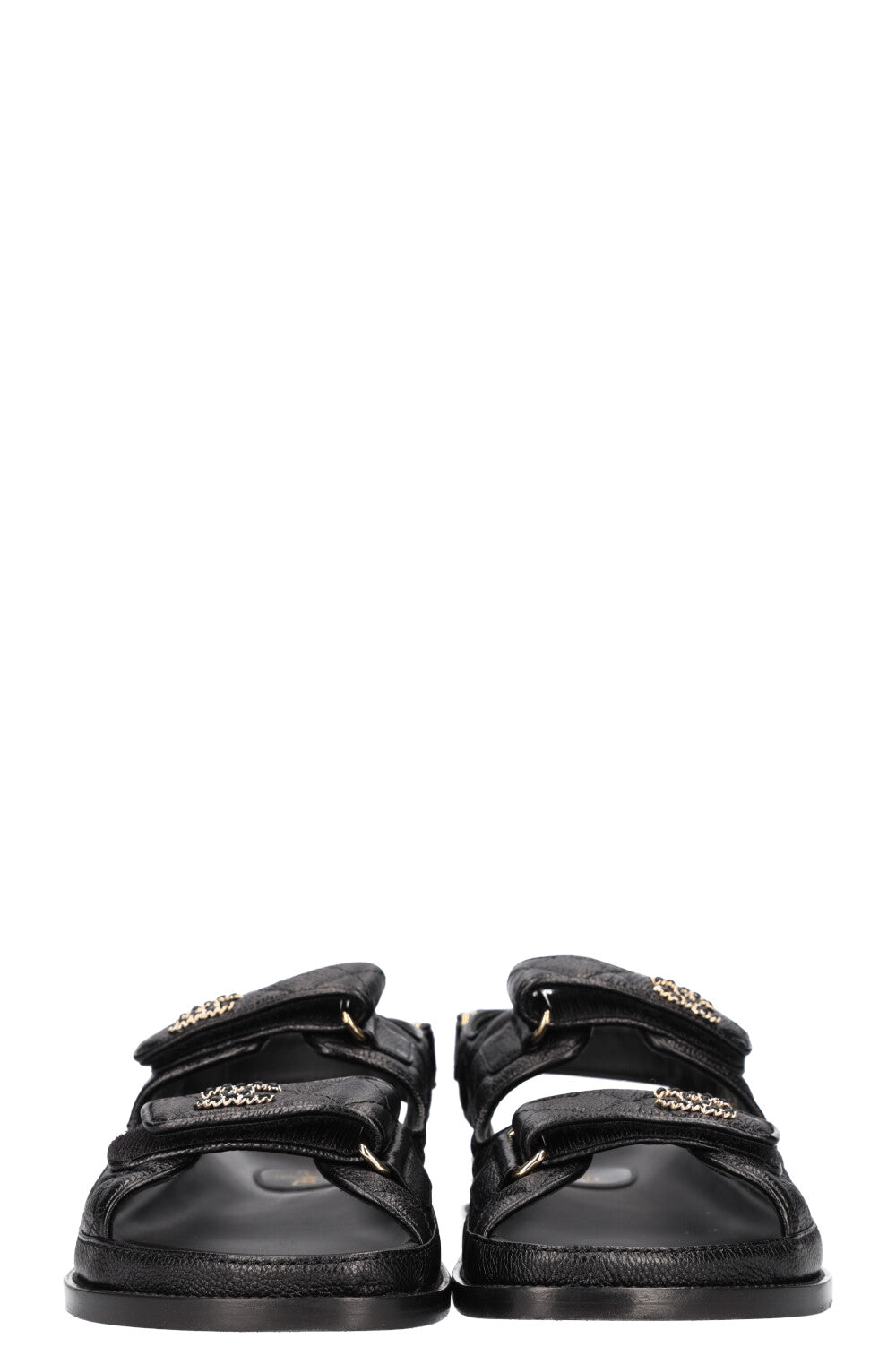 CHANEL Sandales Dad Caviar Noir