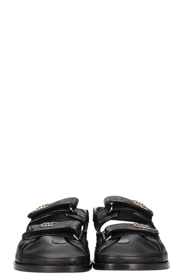 CHANEL Sandales Dad Caviar Noir