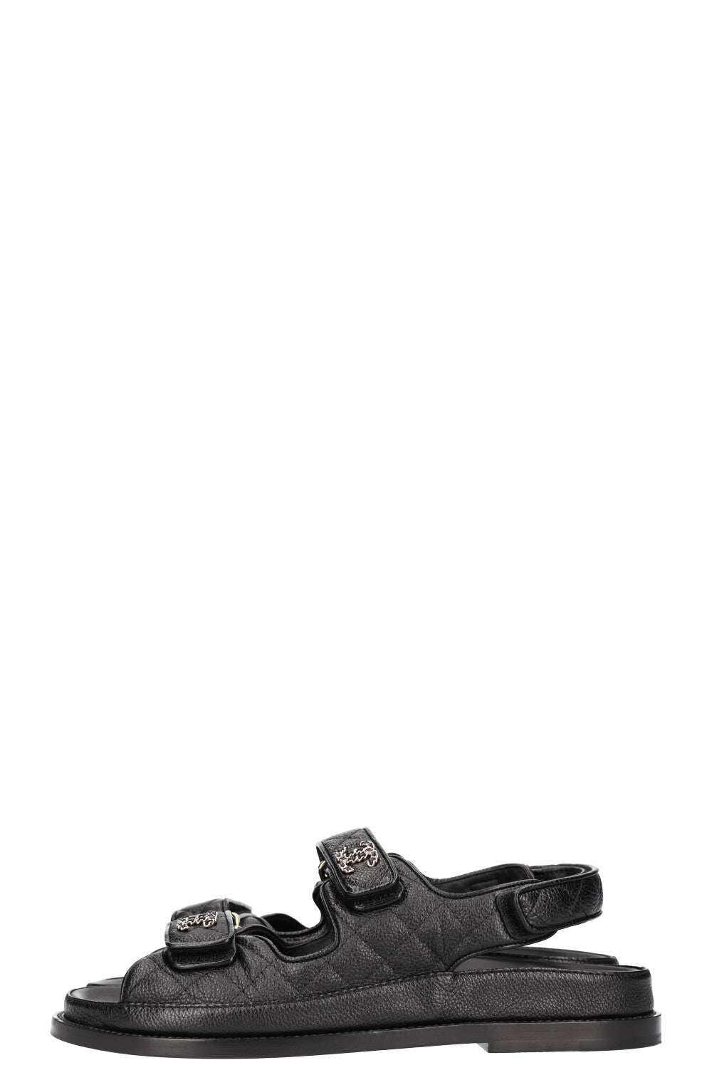 CHANEL Sandales Dad Caviar Noir
