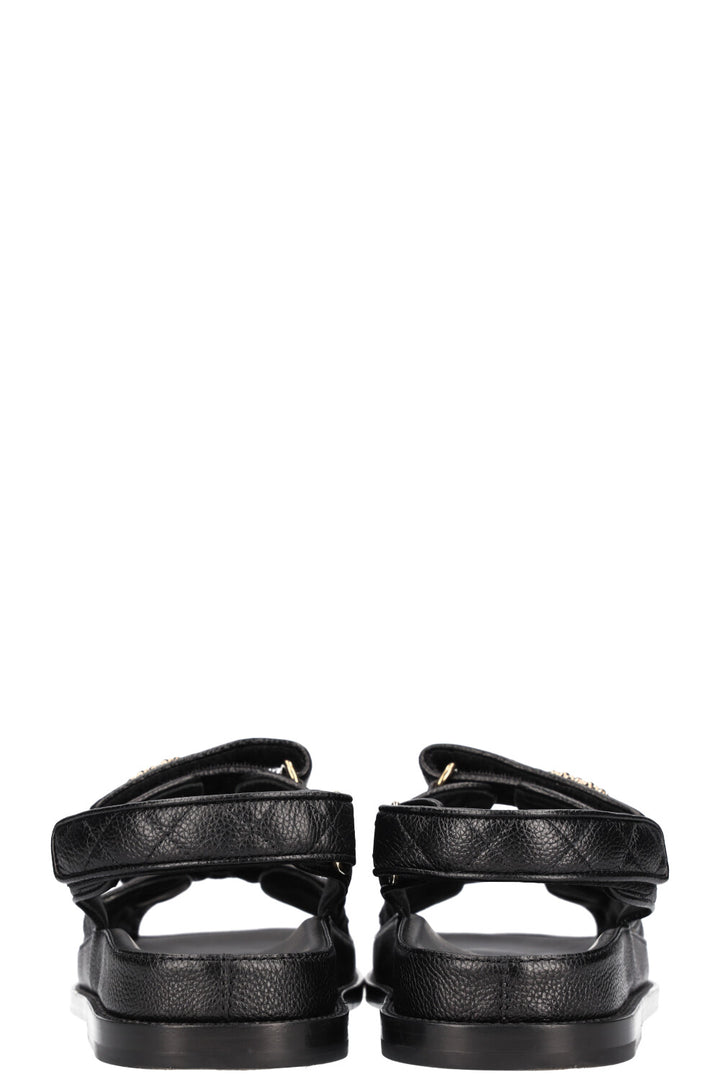 CHANEL Sandales Dad Caviar Noir