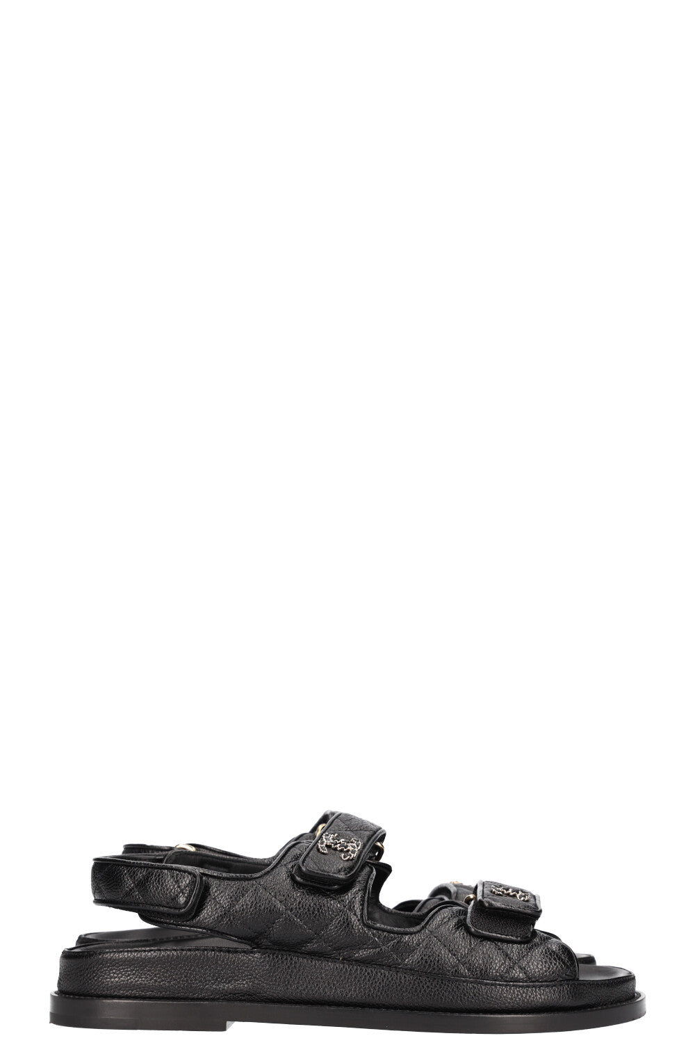 CHANEL Sandales Dad Caviar Noir