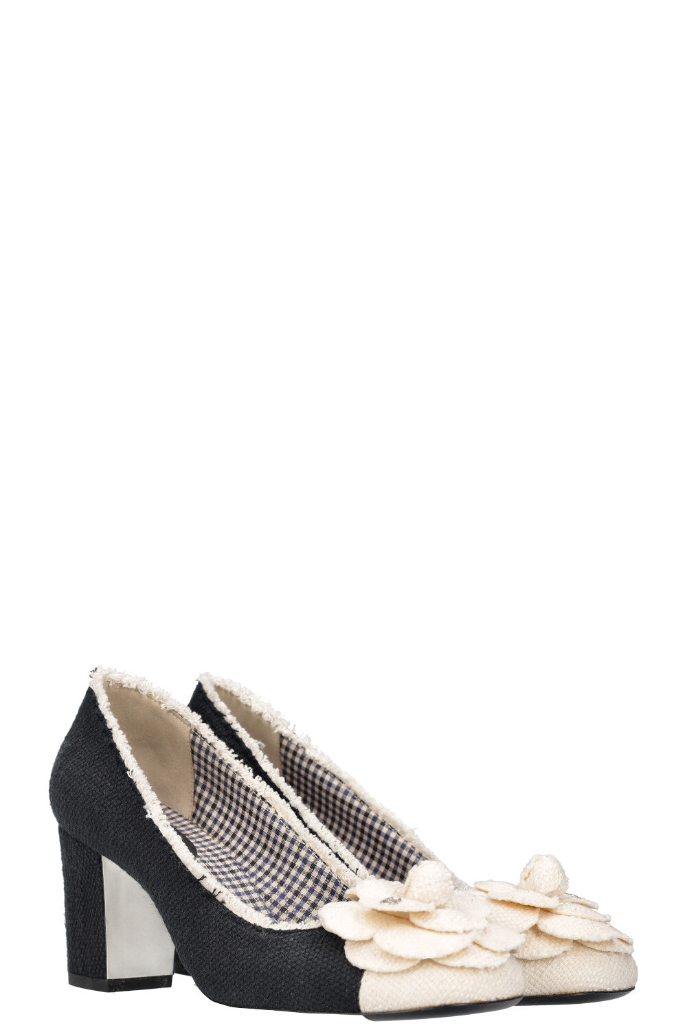 CHANEL Heels Camelia Tweed White