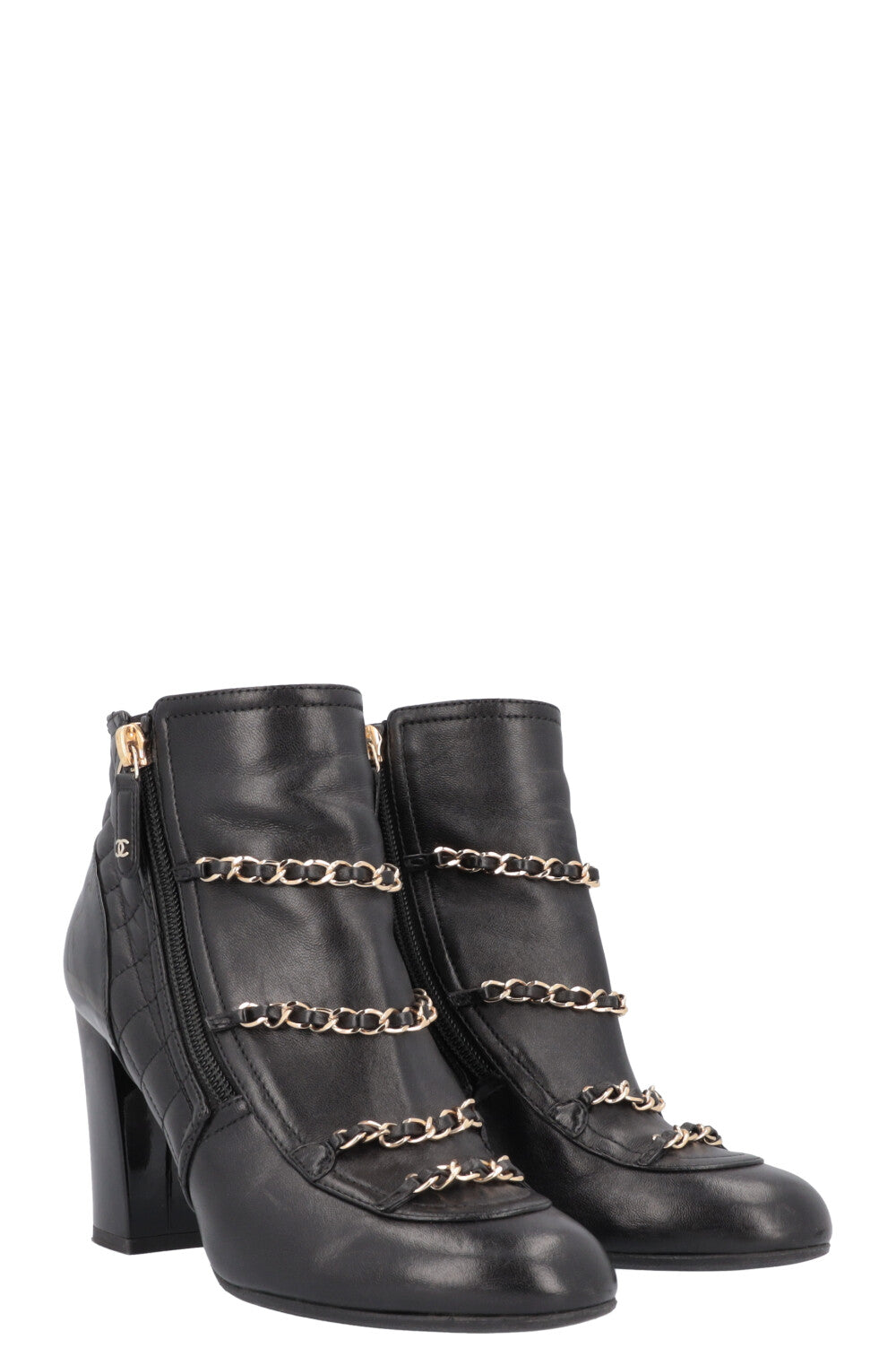 Chanel outlet boots gold