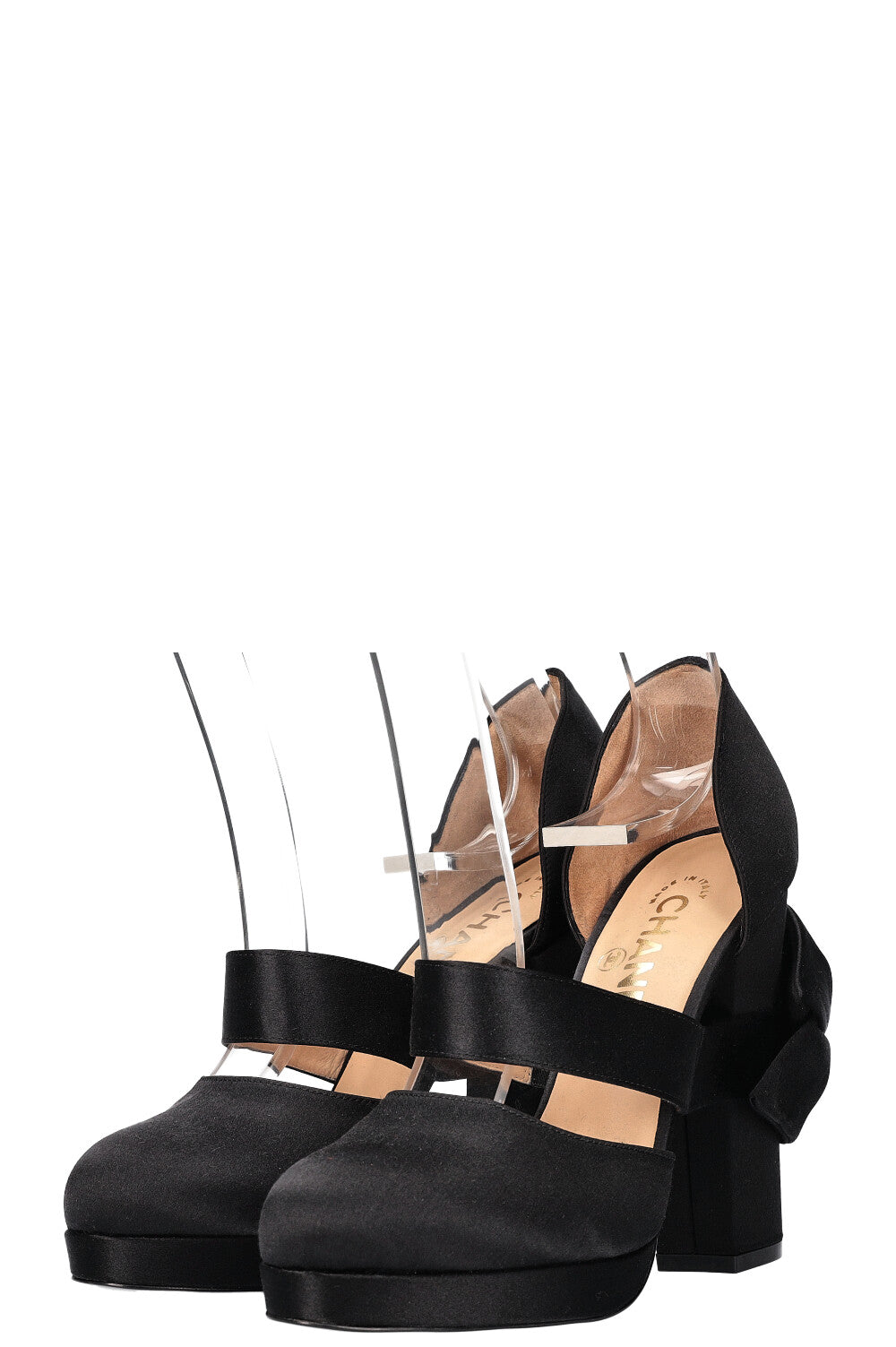 CHANEL Bowe Talons Satin Noir