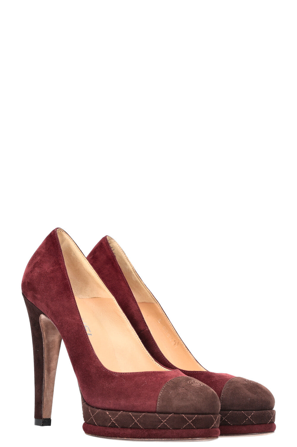 Chanel Suede Pumps Burgundy