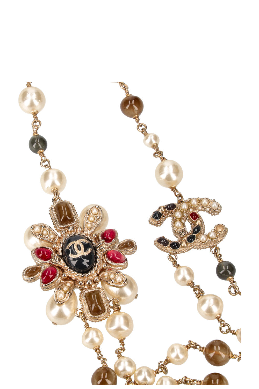 Multi strand chanel pearl necklace top