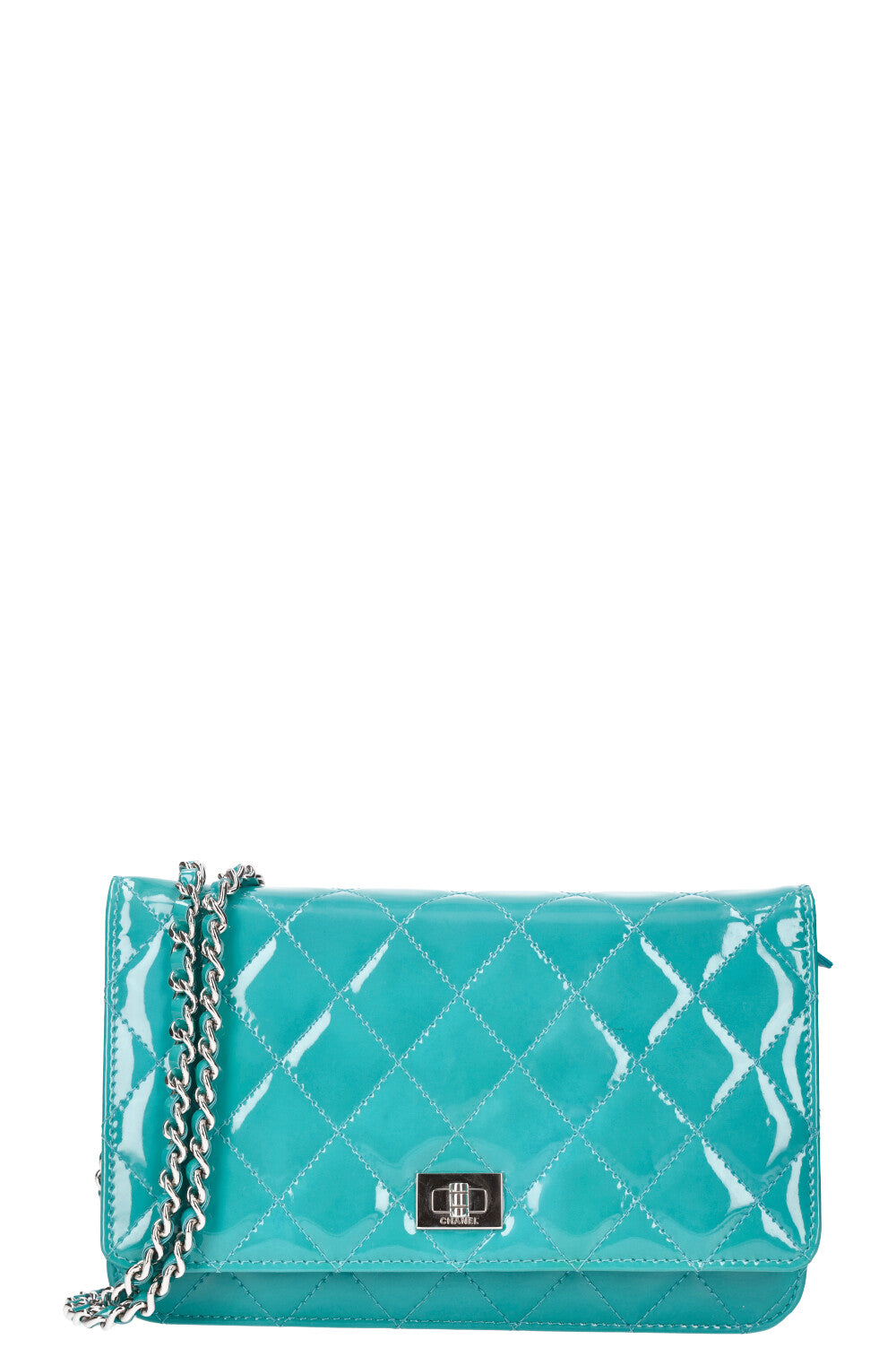CHANEL 2.55 WOC Patent Leather Turquoise REAWAKE