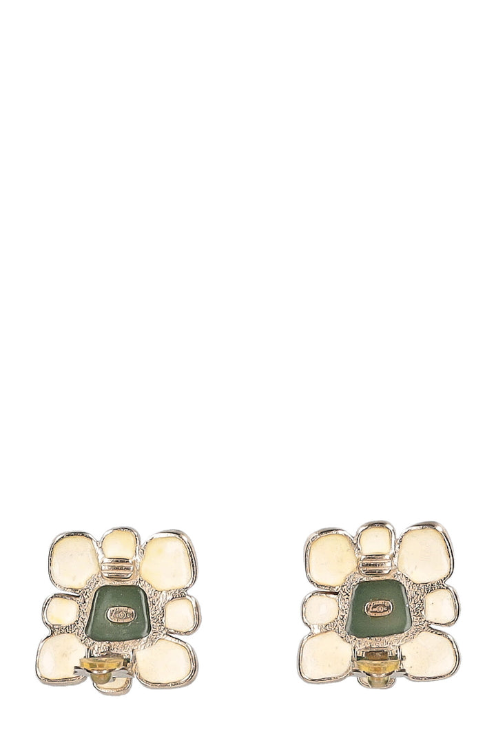 CHANEL Clip Earrings Flower Cruise 2016 Resin