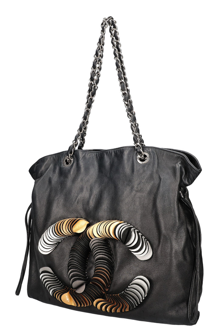CHANEL CC Disc Bon Bon Cabas Noir