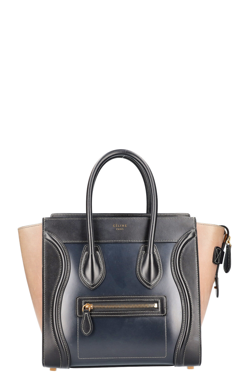 CELINE Micro Luggage Bag Tricolor Black REAWAKE