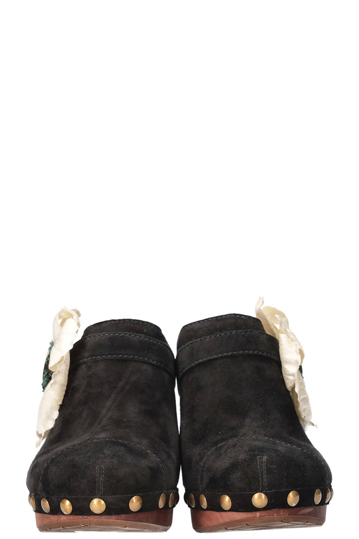 CHANEL Clogs Suede Black