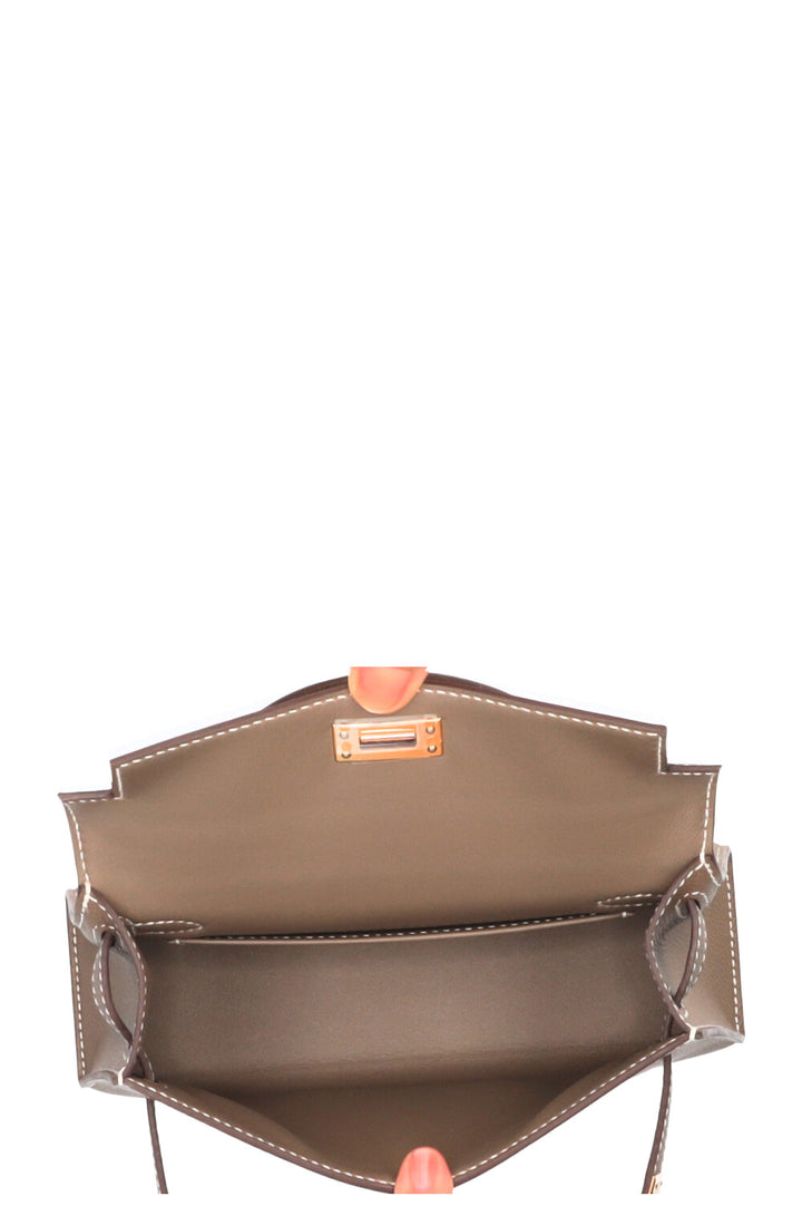 HERMÈS Mini Kelly II Epsom Etoupe
