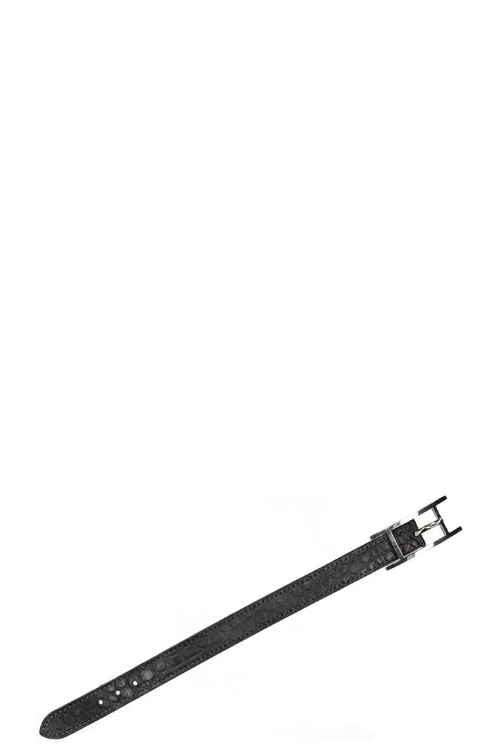 HERMÈS Bracelet Hapi Alligator Mississippiensis Noir