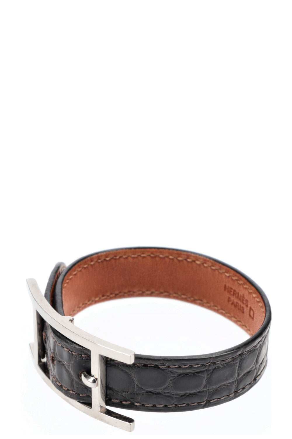 HERMÈS Bracelet Hapi Alligator Mississippiensis Noir
