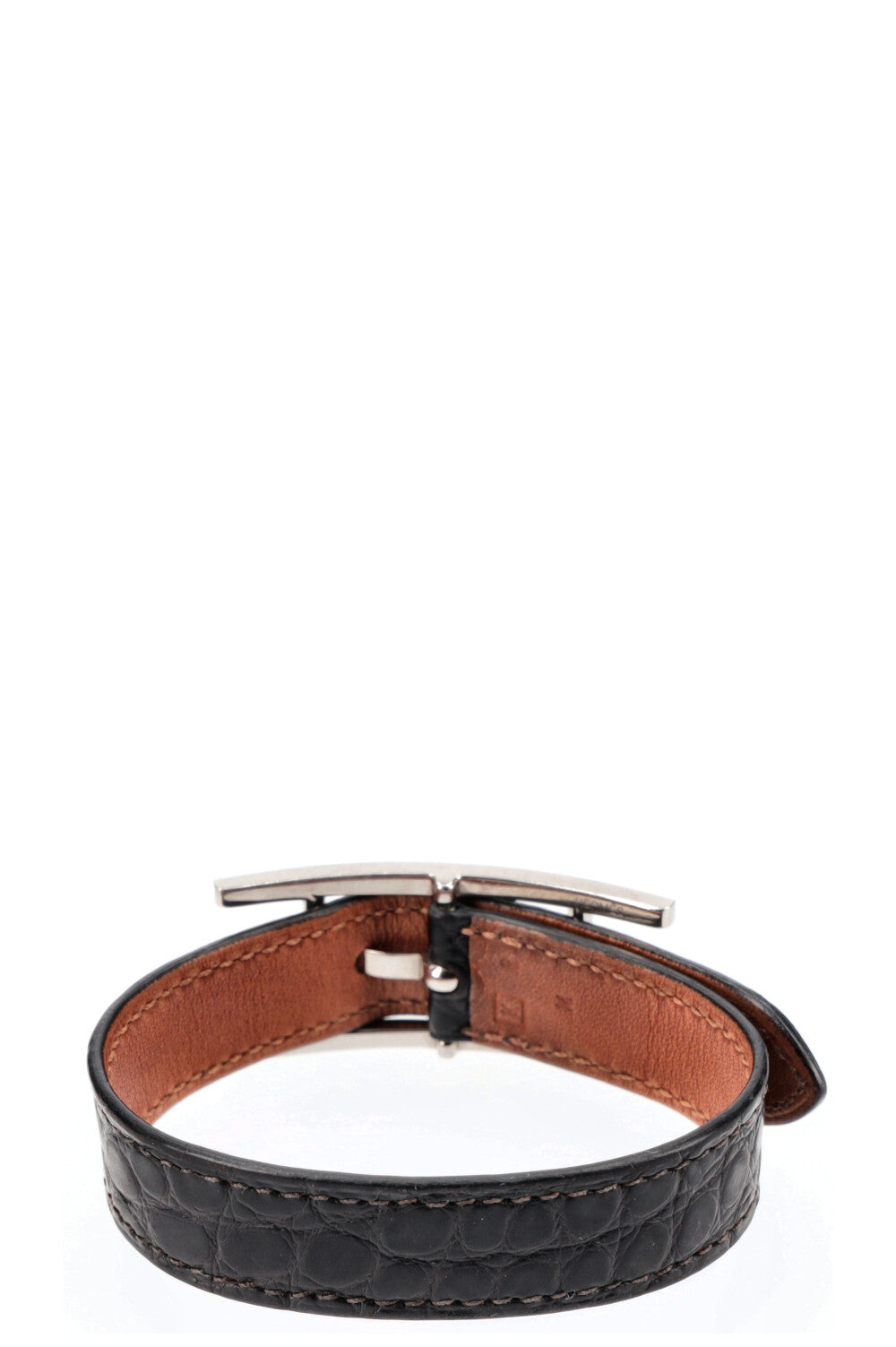 HERMÈS Bracelet Hapi Alligator Mississippiensis Noir