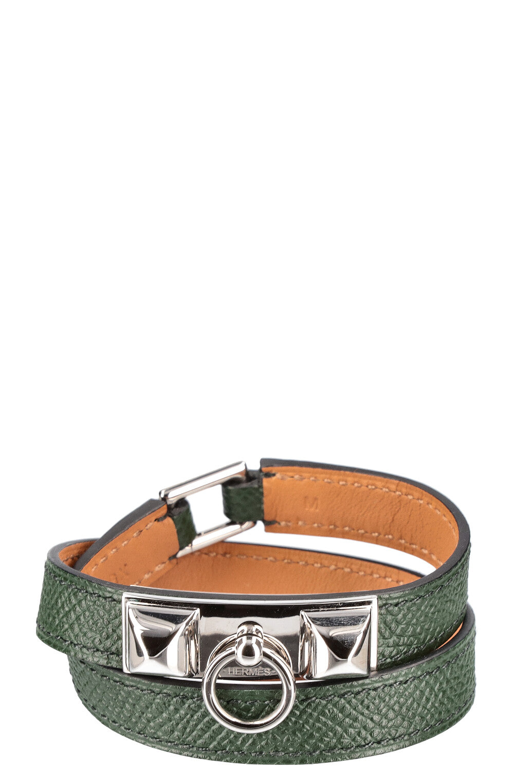 HERMÈS Rivale Double Tour Epsom Leather Vert Anglais Bracelet