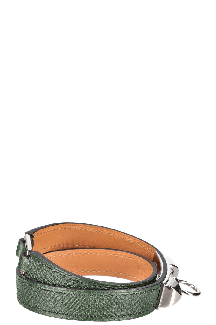 HERMÈS Bracelet Rivale Double Tour Epsom Cuir Vert Anglais
