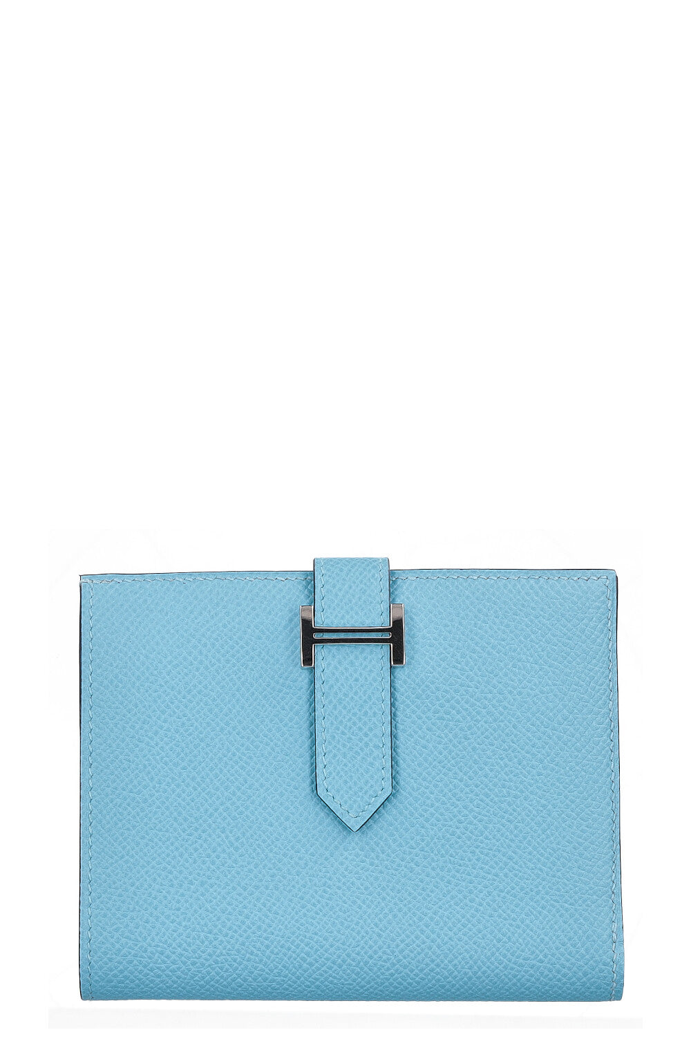 HERMÈS Béarn Compact Wallet Epsom Bleu Du Nord Rouge de Coeur