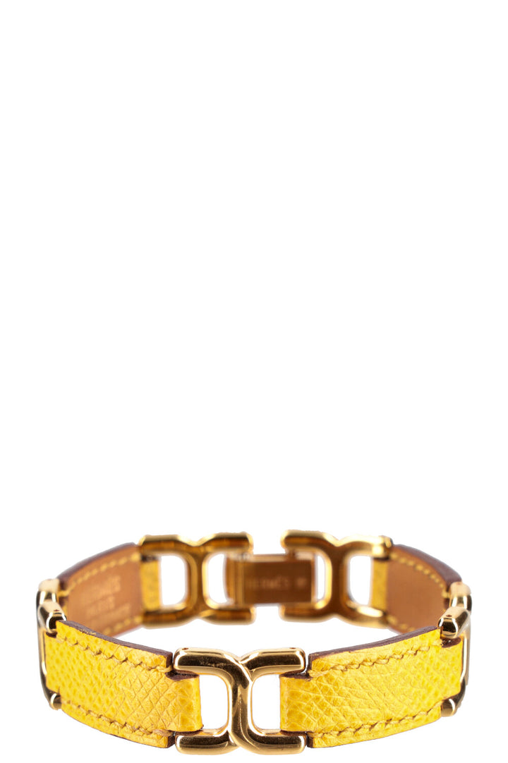 HERMÈS Bracelet Équestre Epsom Jaune 2003