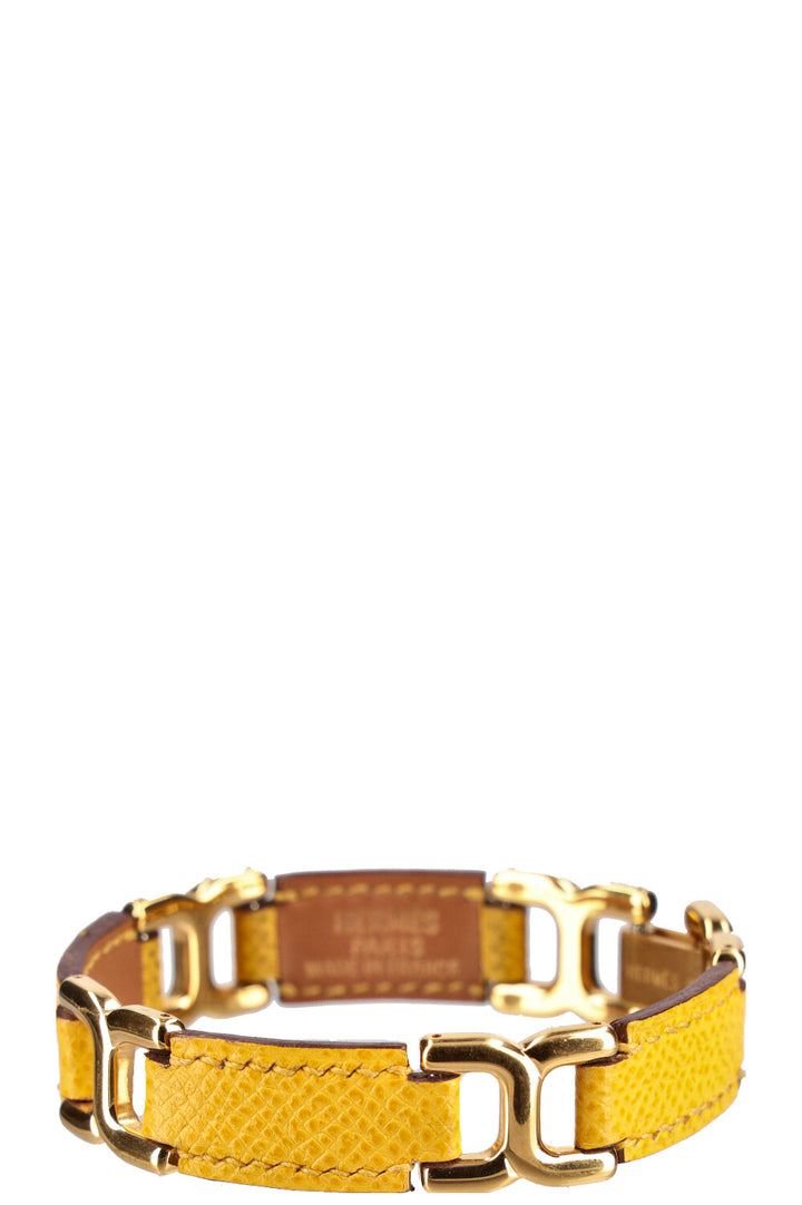 HERMÈS Bracelet Équestre Epsom Jaune 2003
