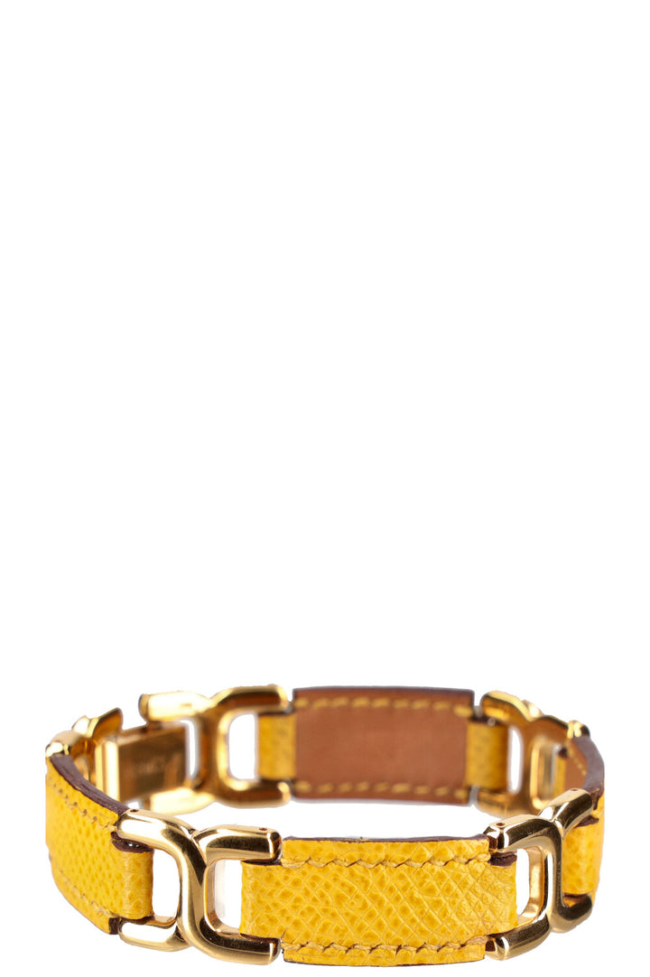 HERMÈS Bracelet Équestre Epsom Jaune 2003