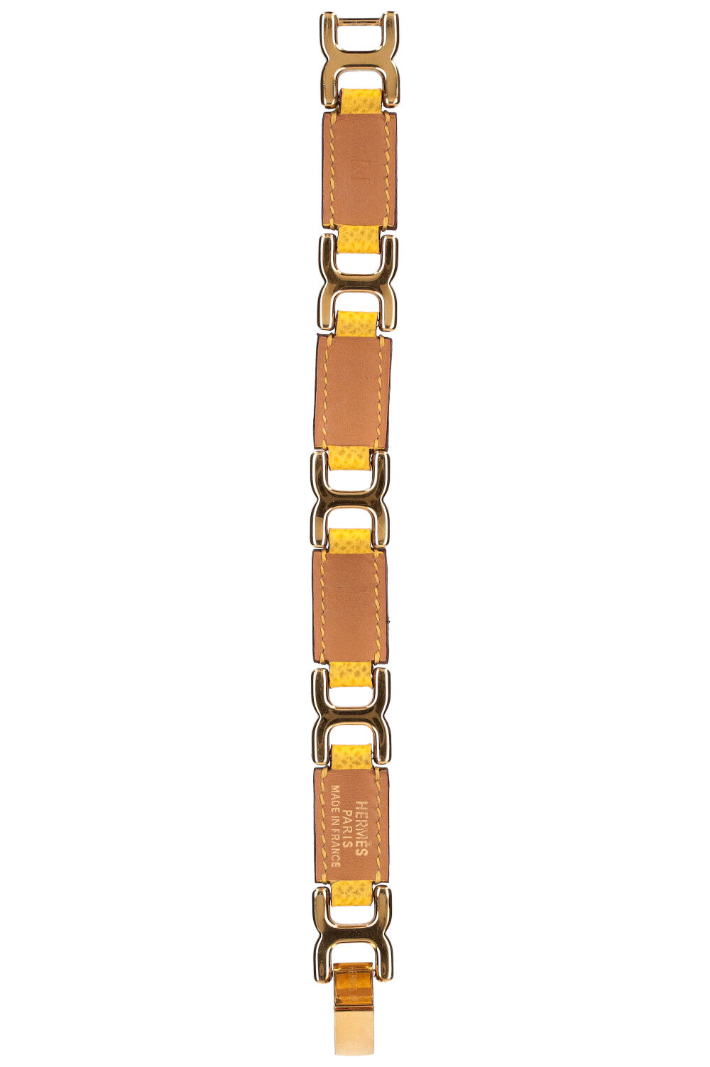 HERMÈS Bracelet Équestre Epsom Jaune 2003