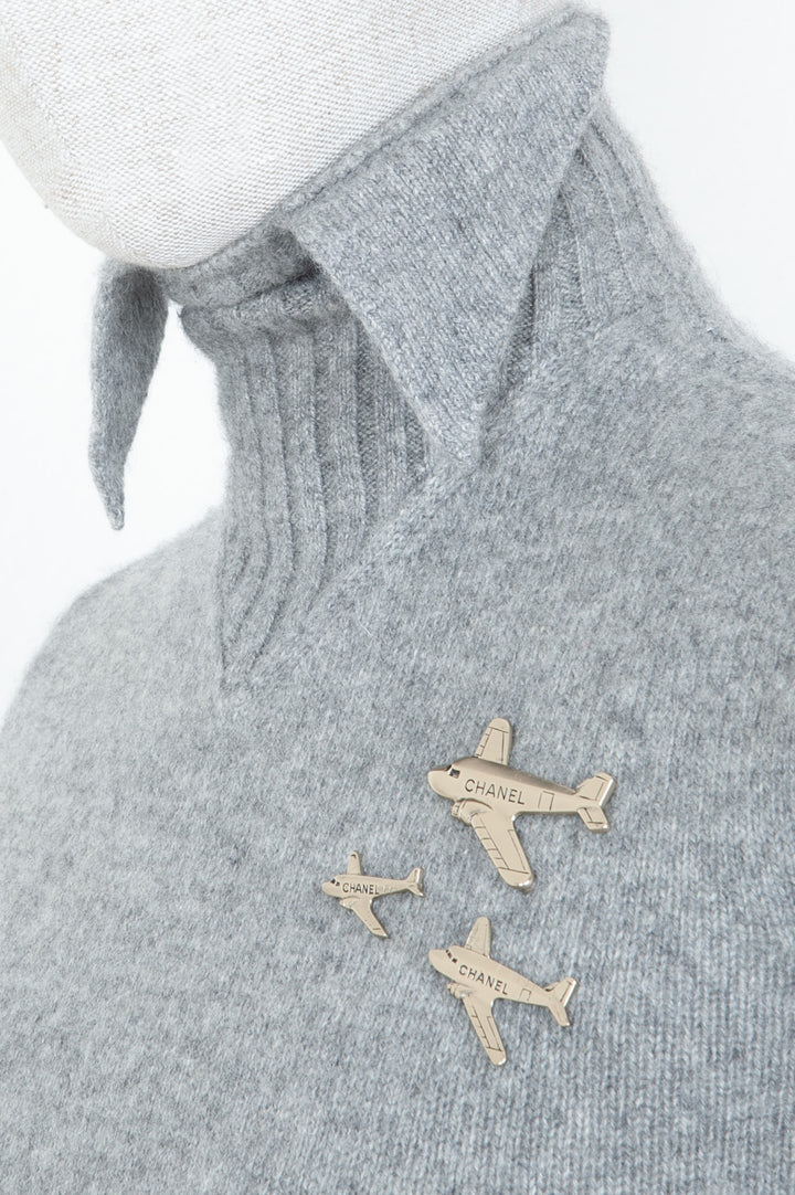 CHANEL Tricot Gris Avions Collection 2008