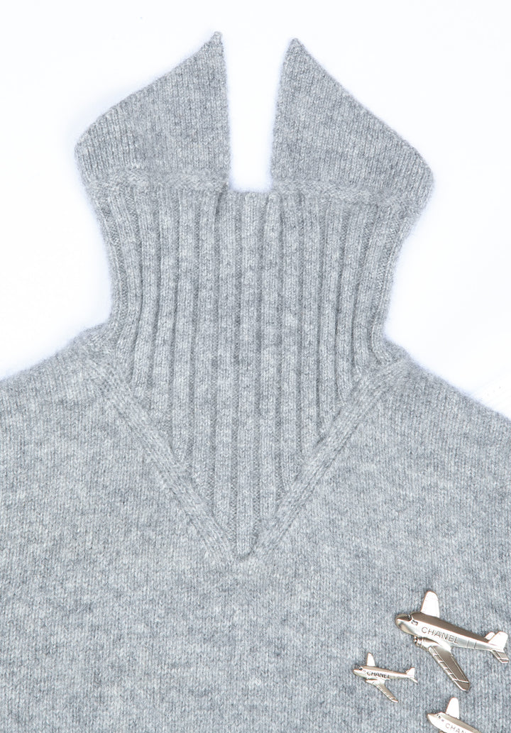 CHANEL Tricot Gris Avions Collection 2008