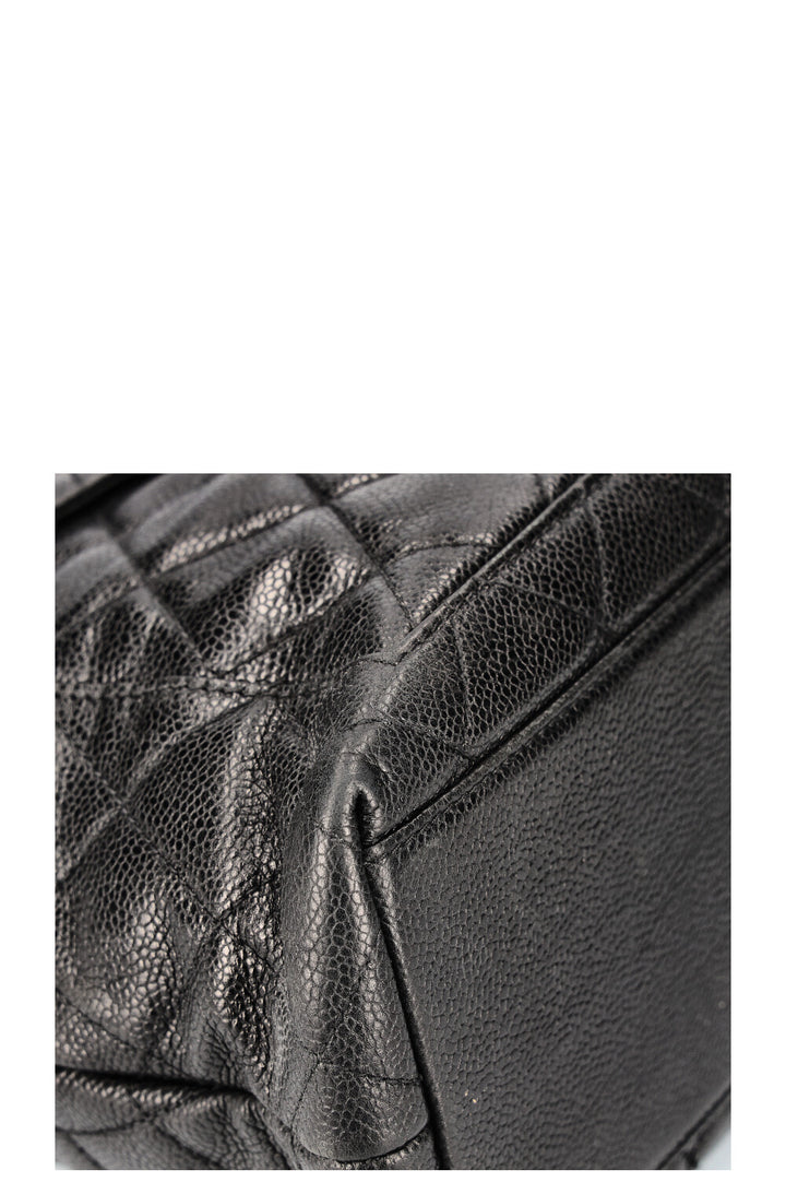 CHANEL Vintage Front Pocket Bag Caviar Black