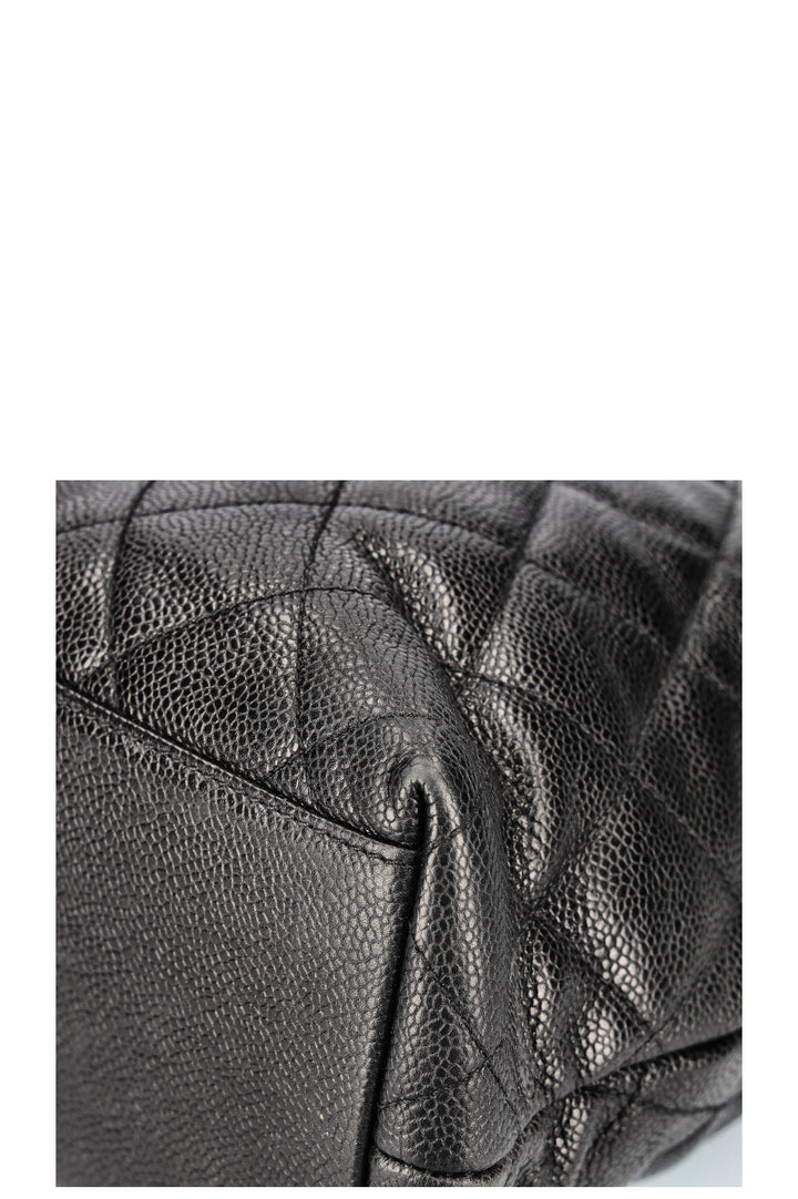 CHANEL Vintage Front Pocket Bag Caviar Black