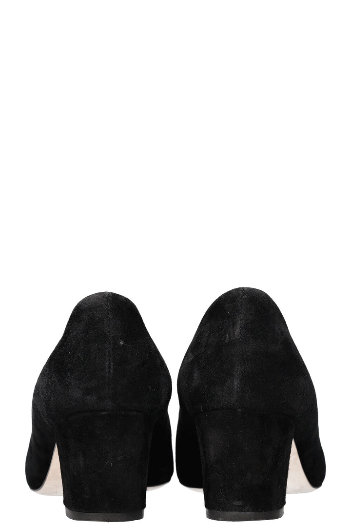 CHANEL Talons Camelia Daim Noir