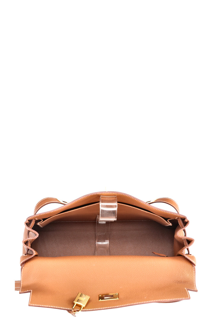 HERMÈS Kelly Retourne 35 Veau Togo Gold