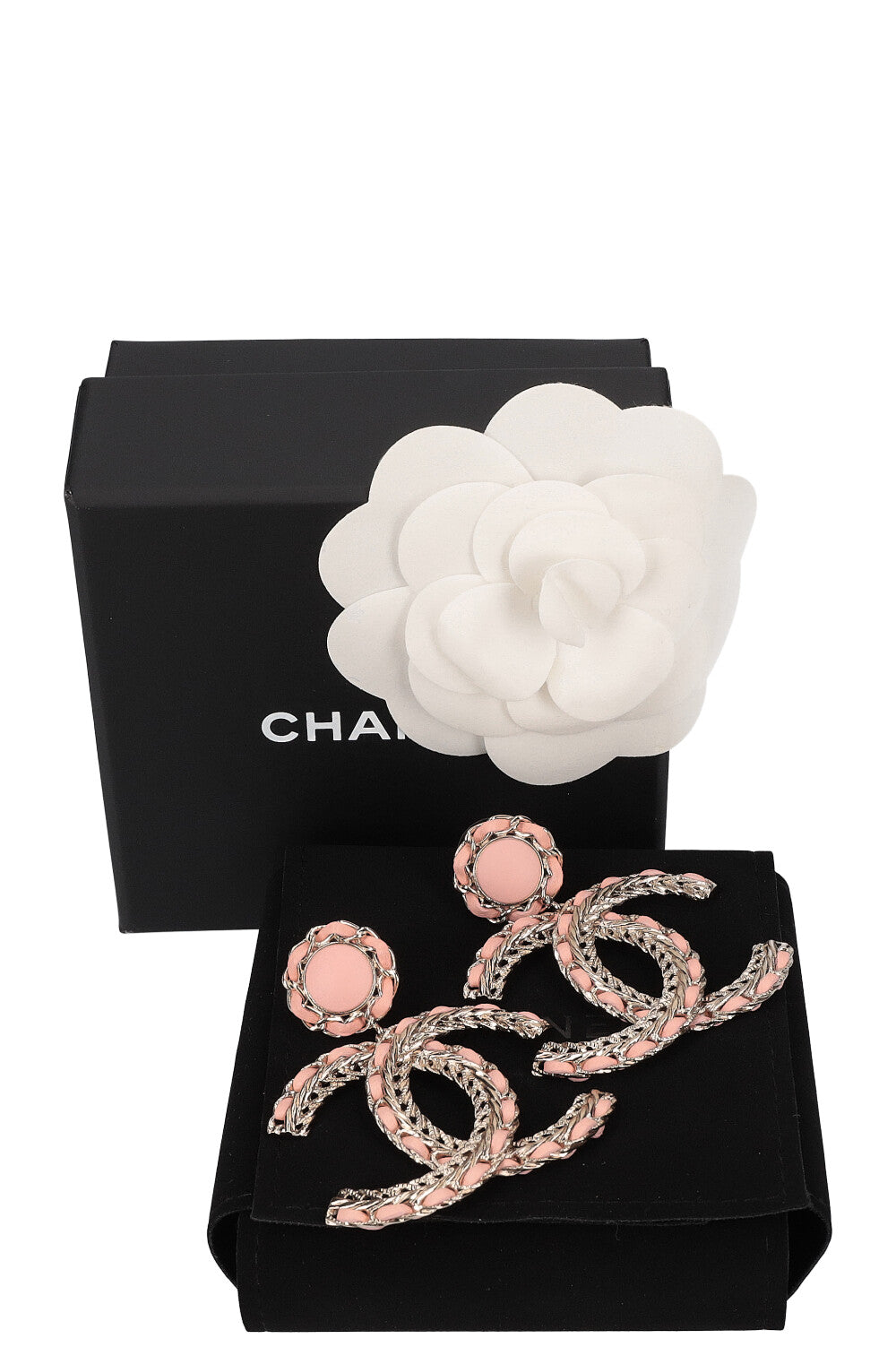 CHANEL CC Earrings Pink B22