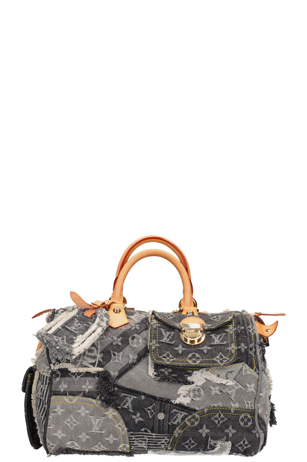 vuitton denim patchwork speedy bag