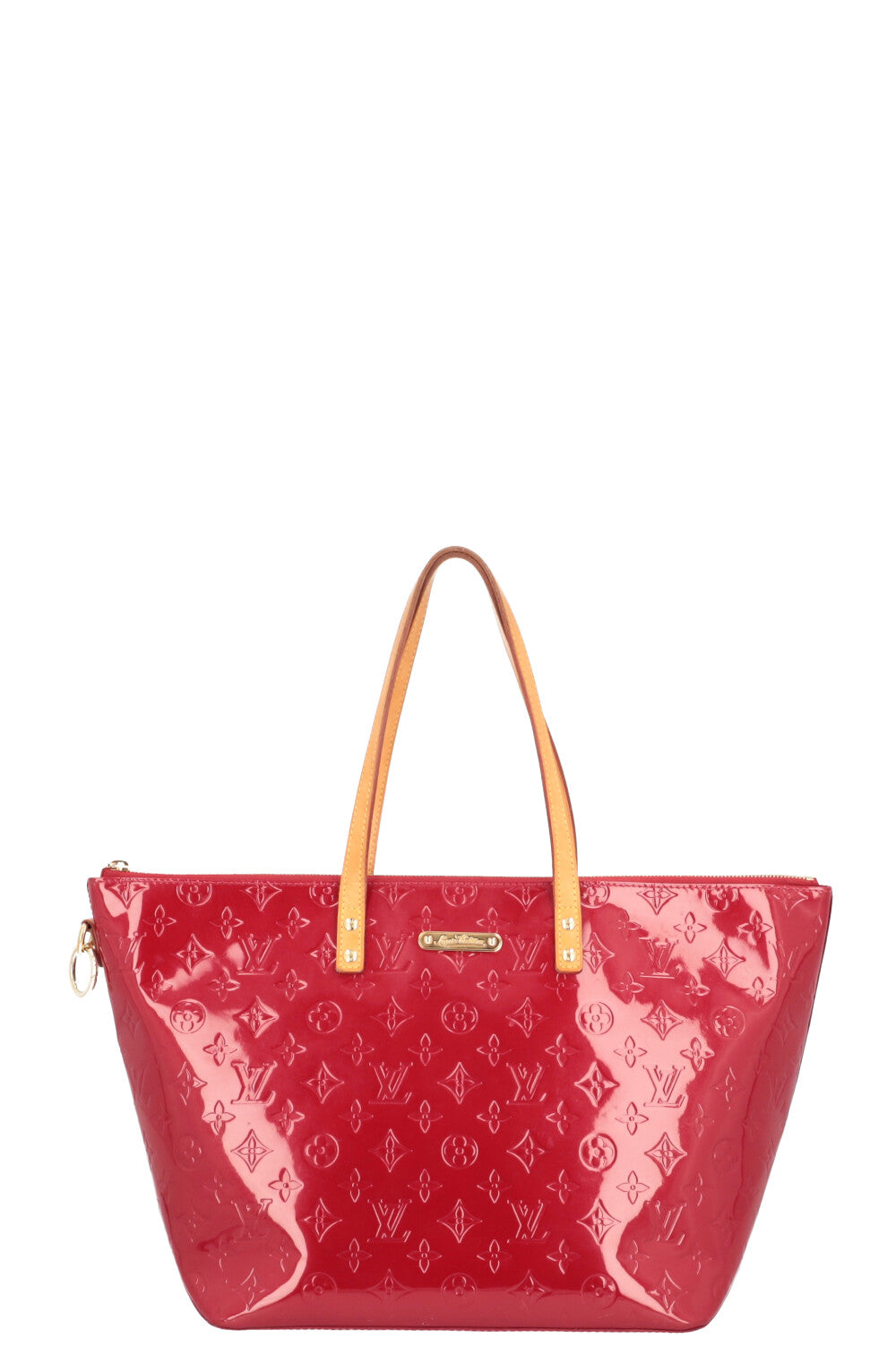 Auth Louis Vuitton Vernis Leather Summit Drive Boston Bag Red M93513  5F230240