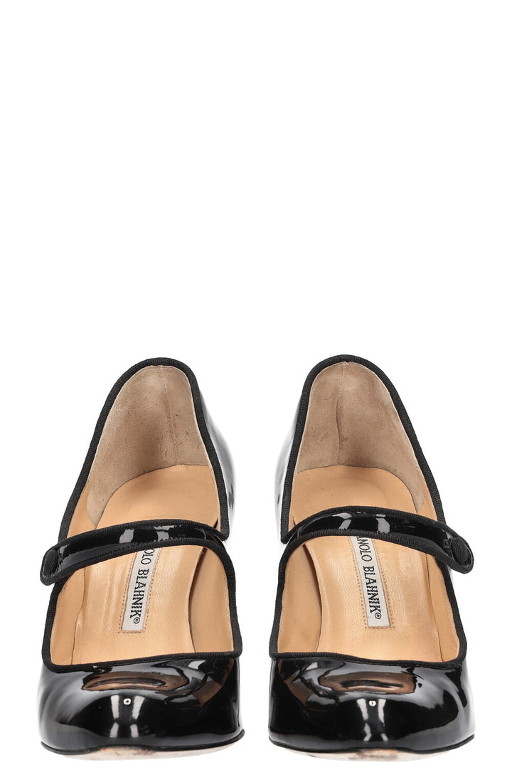 MANOLO BLAHNIK Escarpins Mary Jane Vernis Noir