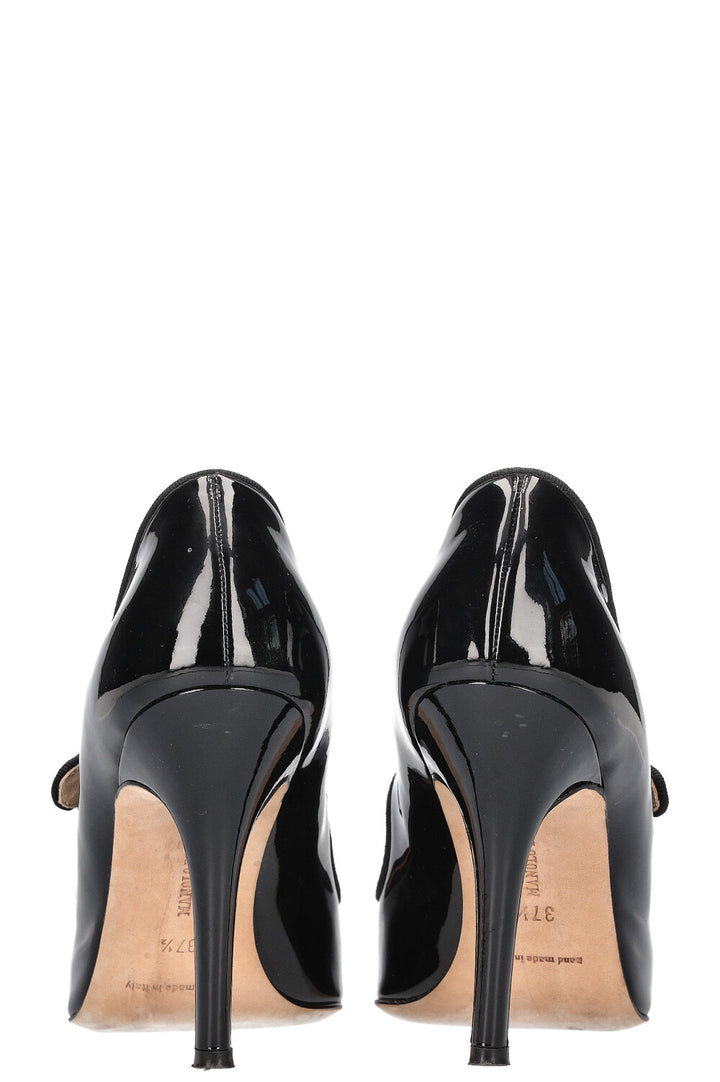 MANOLO BLAHNIK Escarpins Mary Jane Vernis Noir
