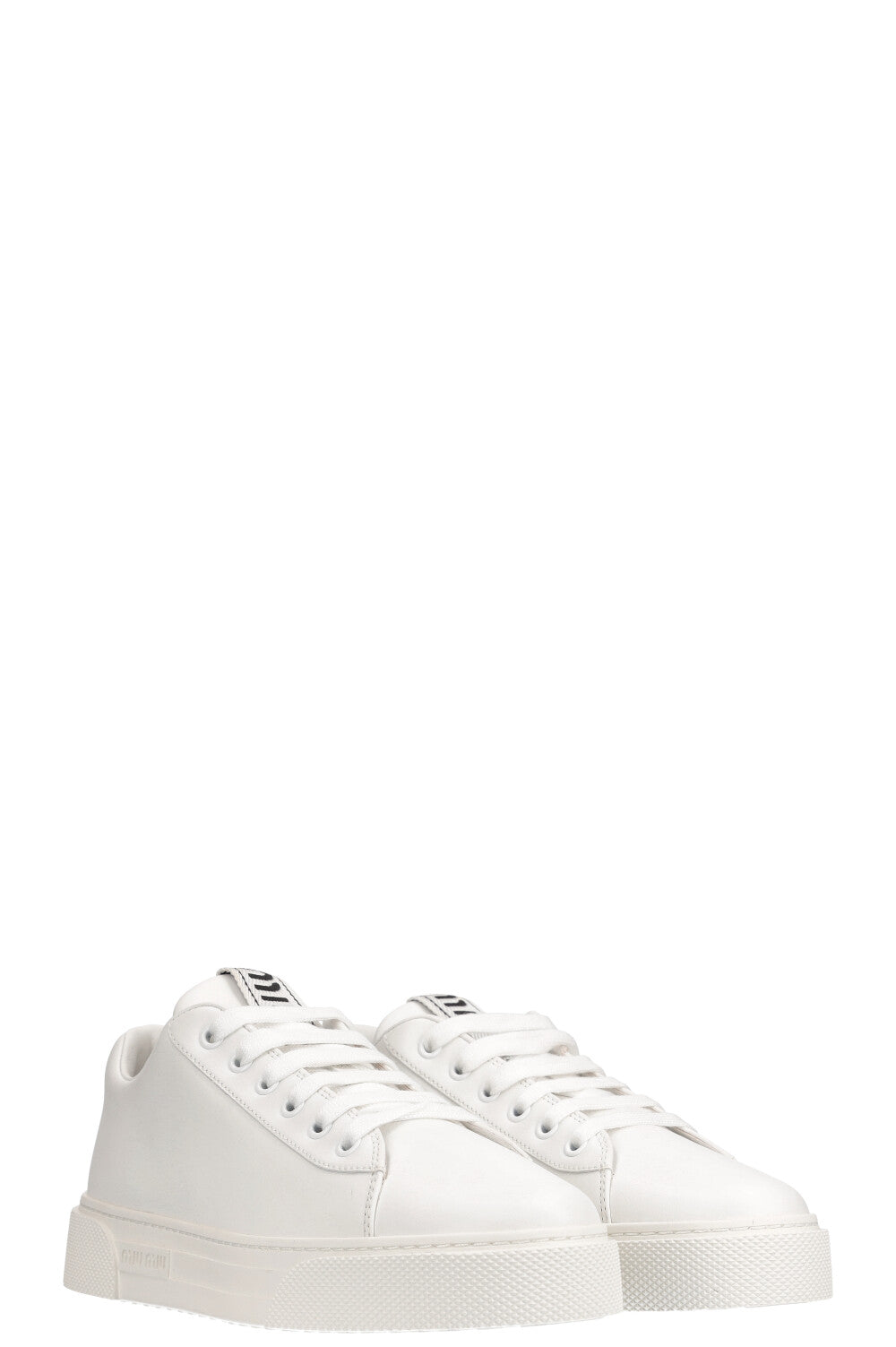 Platform Miu Miu Shoes White Leather Trainers Miu Miu White